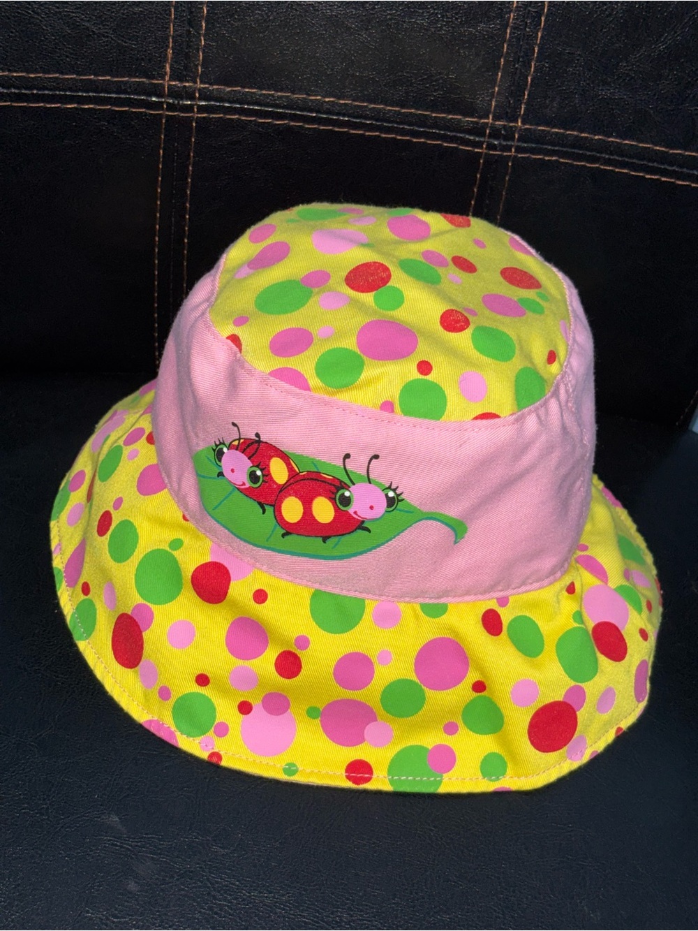Melissa &Doug Sunny Patch Kids Beach Sun Bucket Hat Mollie&Bollie Pink Polka Dot